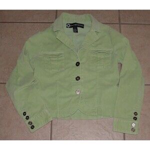 OUTEREDGE Celery Green Sz Jr Large Casual Wear Stretchy Soft Corduroy Jacket